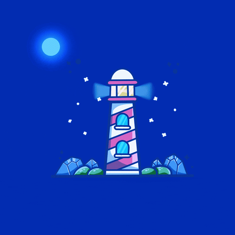 The Lighthouse Animation Big Moon GIF
