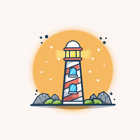 The Lighthouse Animation Big Sun GIF