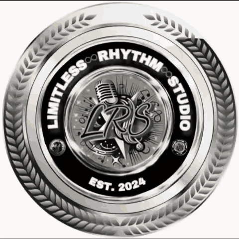 The Logo For Limitless Rhythm Studio Shows A Microphone And A Star GIF