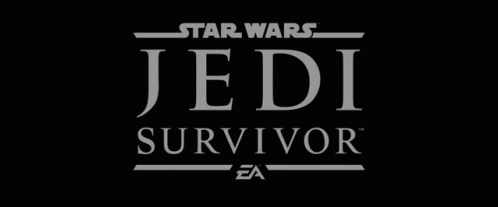 The Logo For Star Wars Jedi Survivor Is A Black Background With White Text . GIF