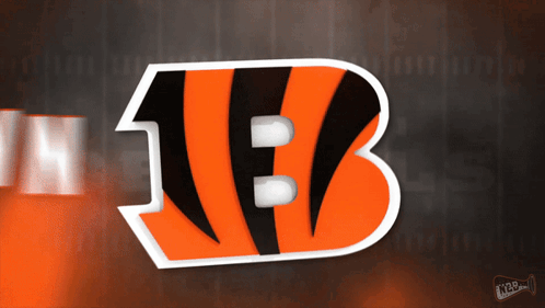 The Logo For The Cincinnati Bengals Is Shown In Orange And Black GIF
