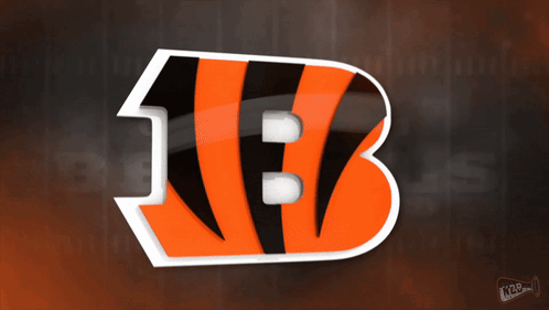 The Logo For The Cincinnati Bengals Is Shown In Orange And Black GIF