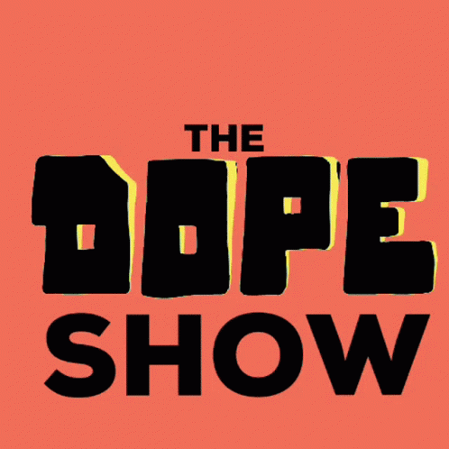 The Logo For The Dope Show On A Pink Background GIF