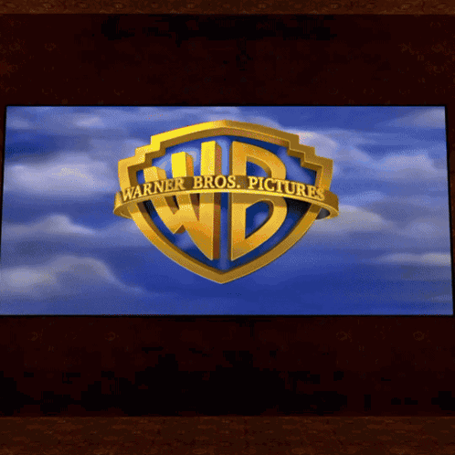 The Logo For Warner Bros. Pictures Is Displayed On A Blue Background GIF
