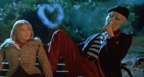 The Mask Playing Smoke While Courting GIF