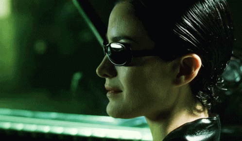 The Matrix Cool Trinity Smiling GIF