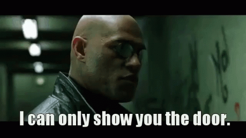 The Matrix Morpheus Showing The Way GIF
