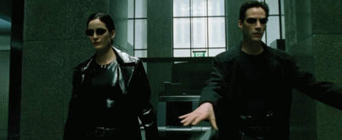 The Matrix Neo And Trinity Ready For Combat GIF