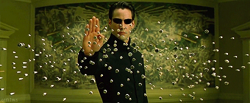 The Matrix Neo Controlling Bullets GIF