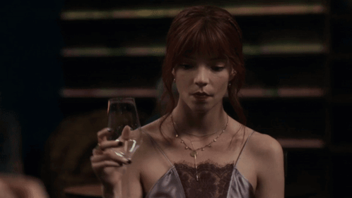 The Menu Anya Taylor Joy Done Drink GIF