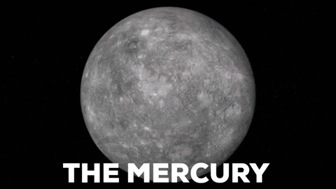 The Mercury Planet Spinning Glitch Effect GIF