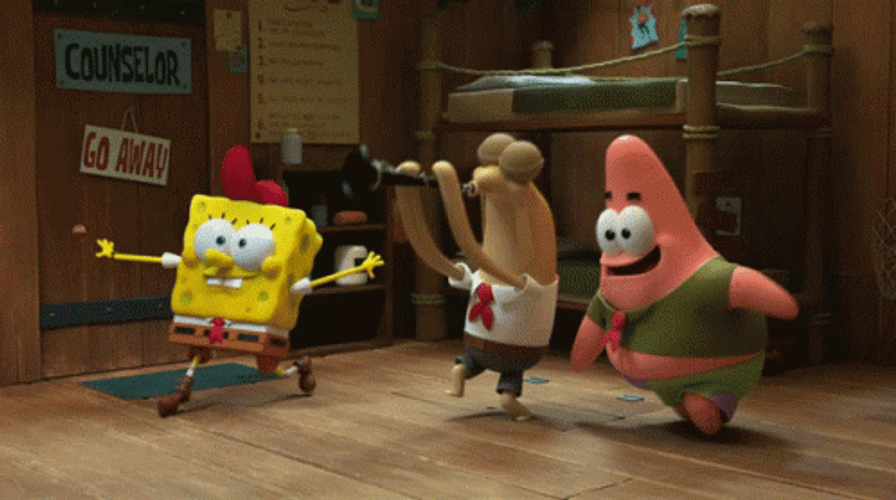 The Movie Friends And Spongebob Dancing GIF