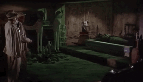 Men Amazed Seeing Body Of The Mummy GIF