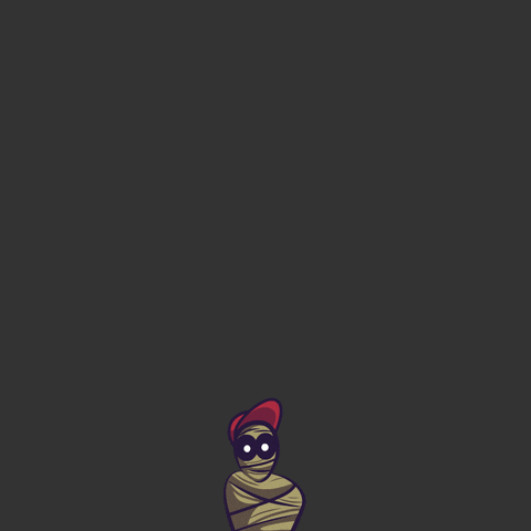The Mummy In Red Cap Animation GIF