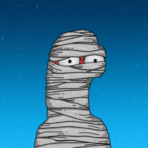 The Mummy Is Cold From Snowing GIF