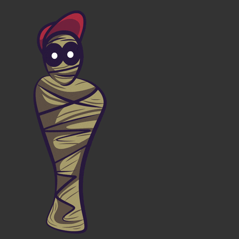 The Mummy In Red Cap Cute Animation GIF