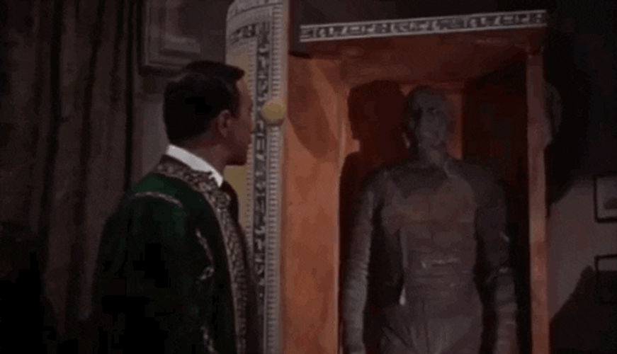 The Mummy Walking Out The Coffin GIF