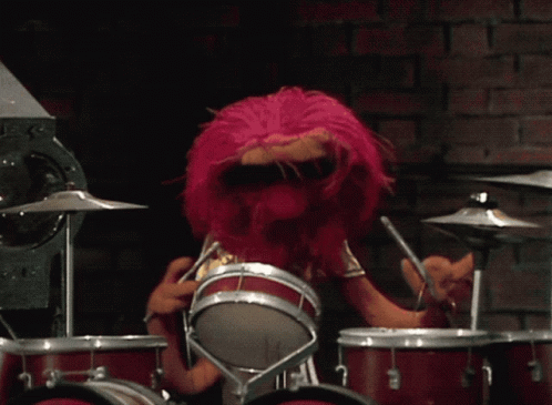 The Muppets Head Banging Drum GIF