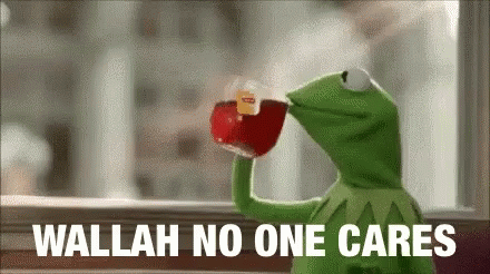 The Muppets Kermit Tea Wallah No One Cares GIF