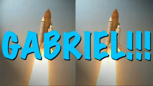 the name gabriel is displayed on a blue background