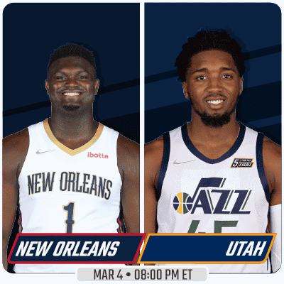 The New Orleans And Utah Basketball Teams Are Playing On March 4Th GIF
