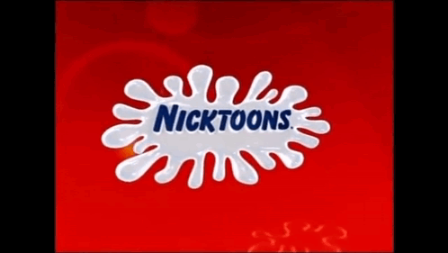 The Nickelodeon Logo Is On A Red Background . GIF