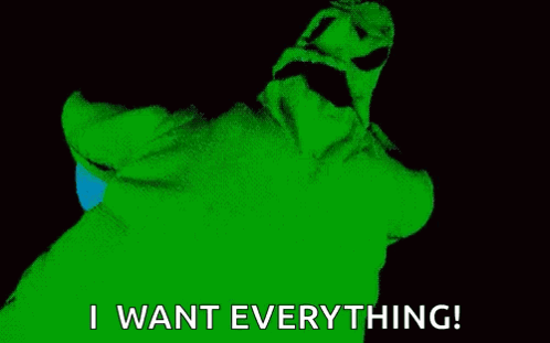 The Nightmare Before Christmas Character Oogie Boogie Says `` I Want Everything ! '' GIF