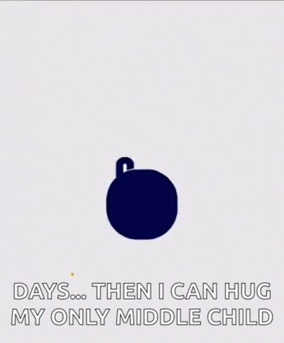 The Number 6 Is On A White Background And Says Days Then I Can Hug My Only Middle Child . GIF