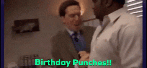 The Office Happy Birthday Punch Stanley GIF
