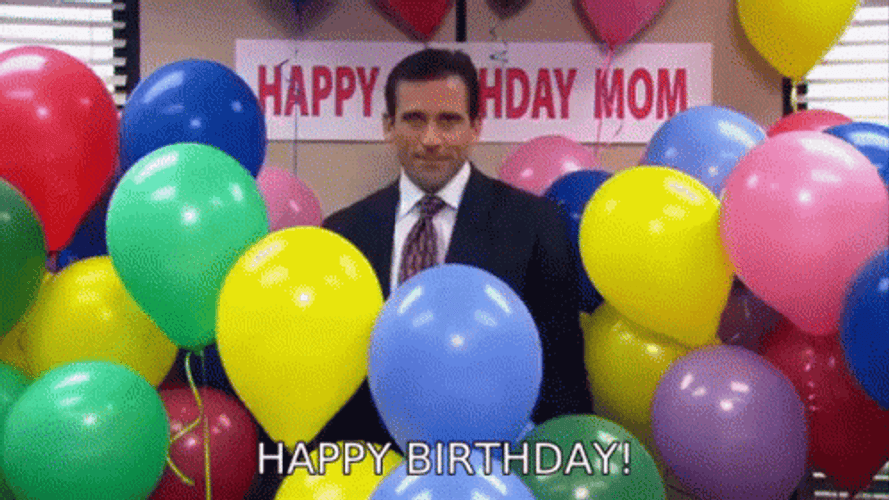 The Office Birthday Michael Scott Balloon Party GIF