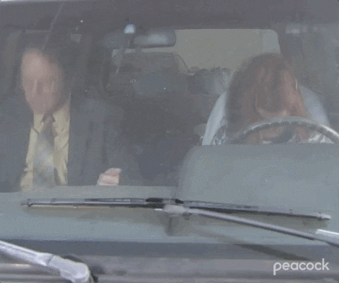 The Office Car Headbang GIF