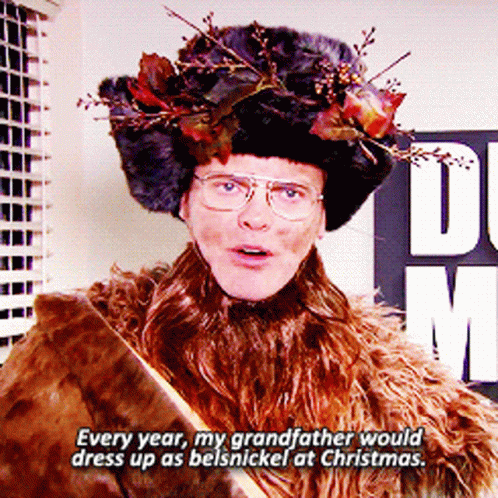 The Office Christmas Dressing Up As Belsnickel GIF