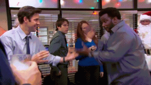 The Office Christmas Fall On Table GIF