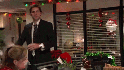 The Office Christmas Snowball Attack GIF