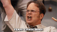 The Office Dwight Cheering For Christmas GIF