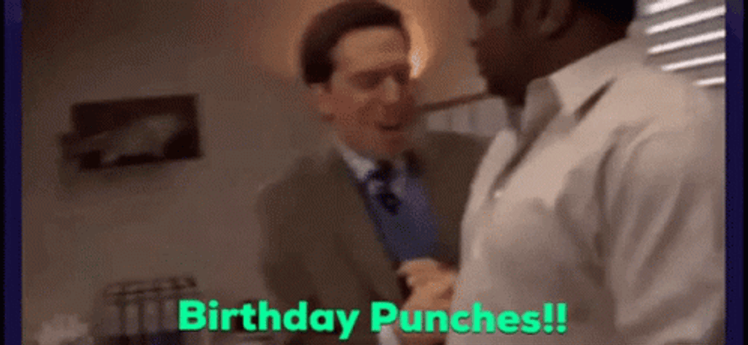 The Office Happy Birthday Punch Stanley GIF