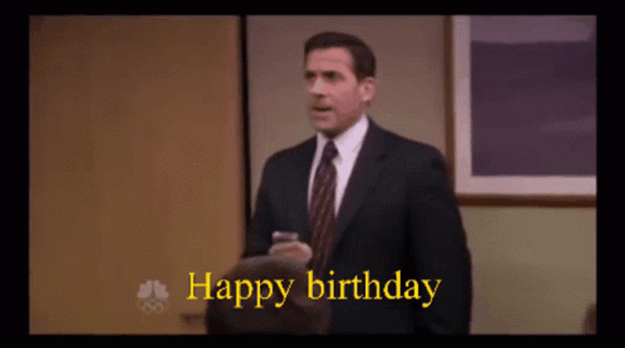 The Office Mike Scott Happy Birthday Announcement GIF 