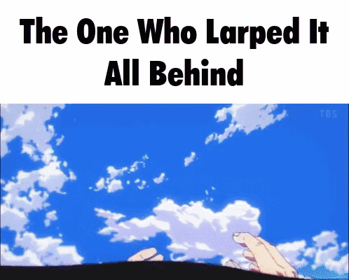 The One Who Larped It All Behind Is Shown With A Blue Sky In The Background . GIF