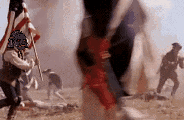The Patriot Edited Face Flag Raising GIF