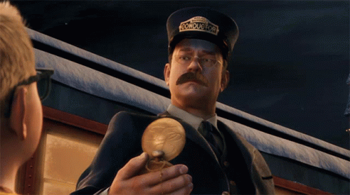 The Polar Express Conductor Says Exactly GIF