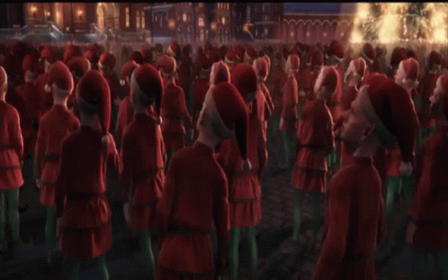 The Polar Express Elves Throws Hat Into Air GIF
