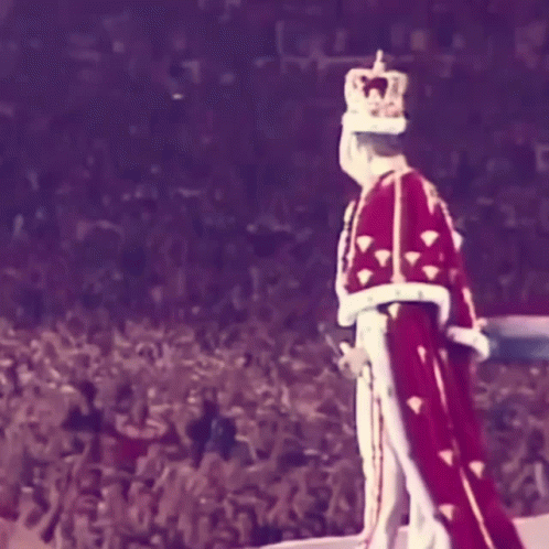 The Queen Freddie Mercury Presenting Crown GIF