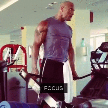 The Rock Intense Work Out Focus Meme GIF