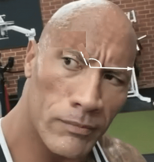 The Rock Spinning Eye Brows Meme GIF