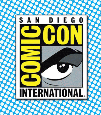 The San Diego Comic Con International Logo With A Cartoon Eye GIF