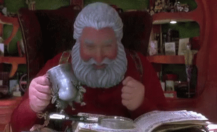 The Santa Clause Discusses Something GIF