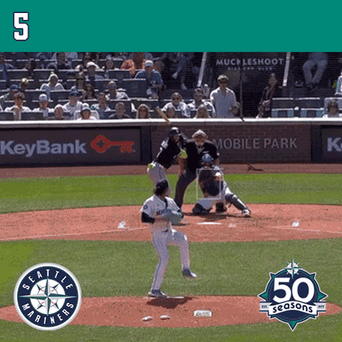 The Seattle Mariners Are Celebrating Their 50Th Season With A Baseball Game GIF