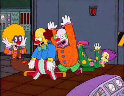 The Simpson Clown Show Strong Flame GIF