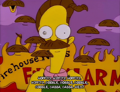 The Simpson Ned Flanders Tripping GIF
