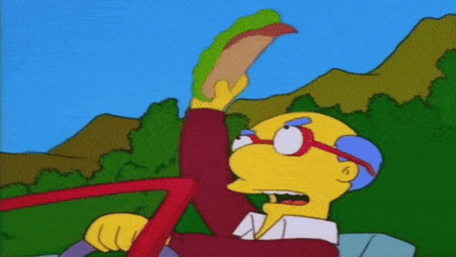 The Simpson Waving Idiot Sandwich GIF